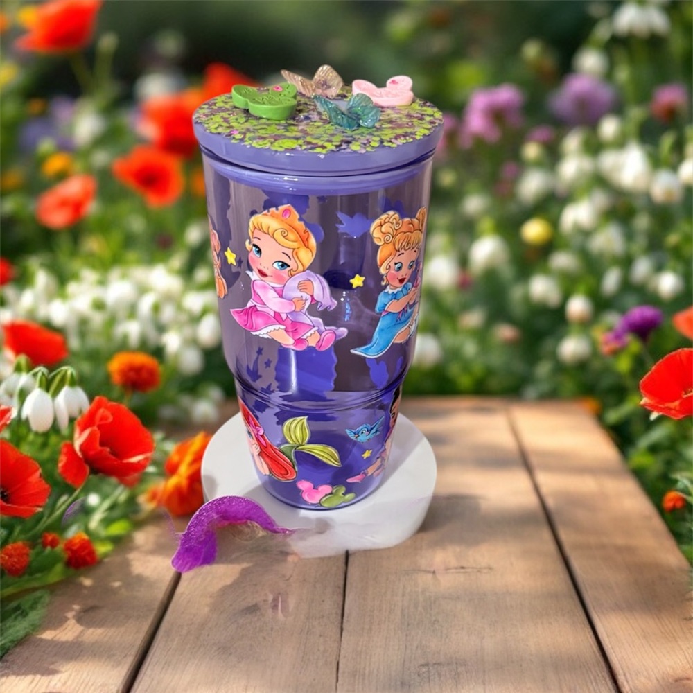 Disney princess glass cup